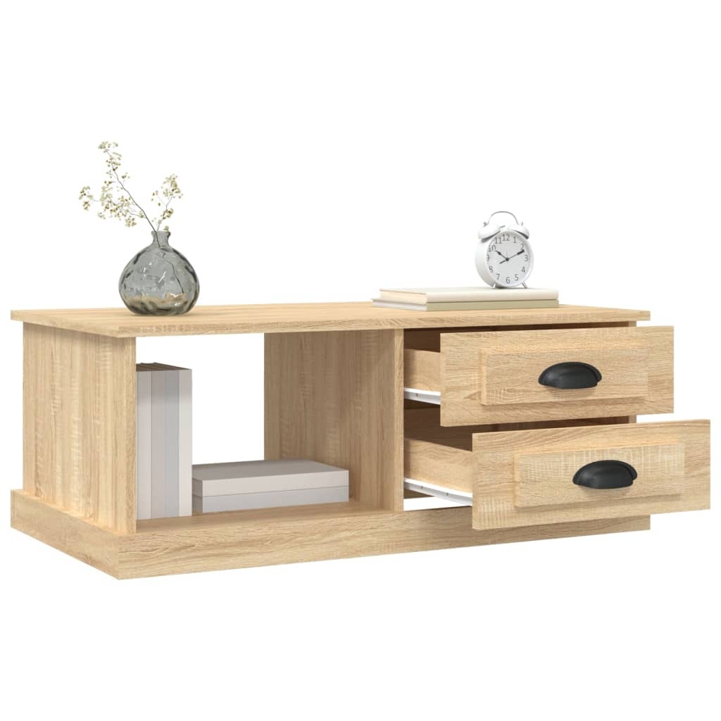 VidaXL Salontafel 90x50x35 cm bewerkt hout sonoma eikenkleurig