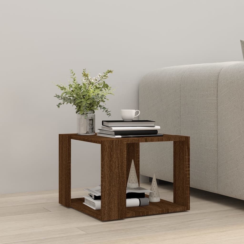 VidaXL Salontafel 40x40x30 cm bewerkt hout bruin eikenkleur