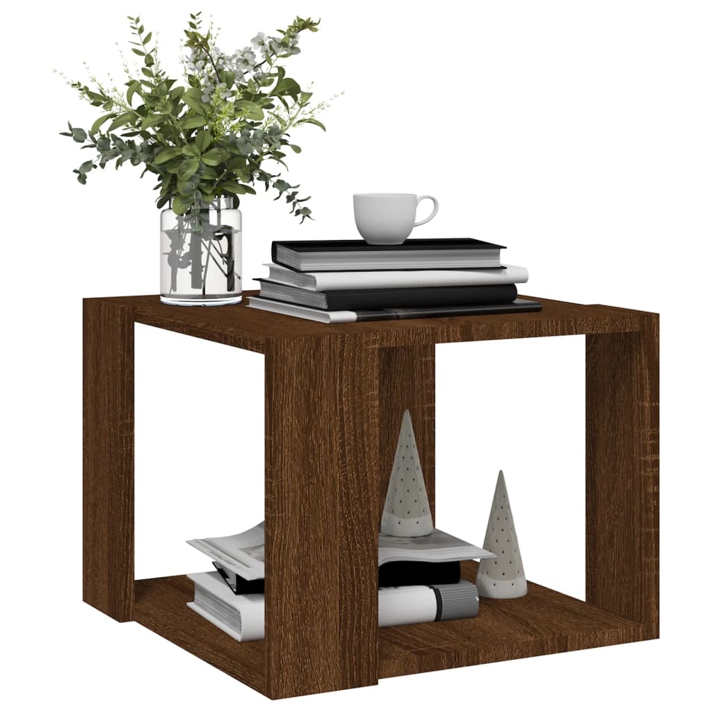 VidaXL Salontafel 40x40x30 cm bewerkt hout bruin eikenkleur
