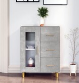 VidaXL Dressoir 69,5x34x90 cm bewerkt hout betongrijs