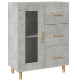 VidaXL Dressoir 69,5x34x90 cm bewerkt hout betongrijs