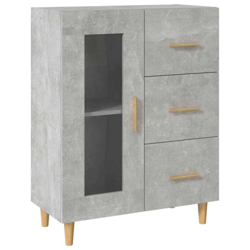 VidaXL Dressoir 69,5x34x90 cm bewerkt hout betongrijs