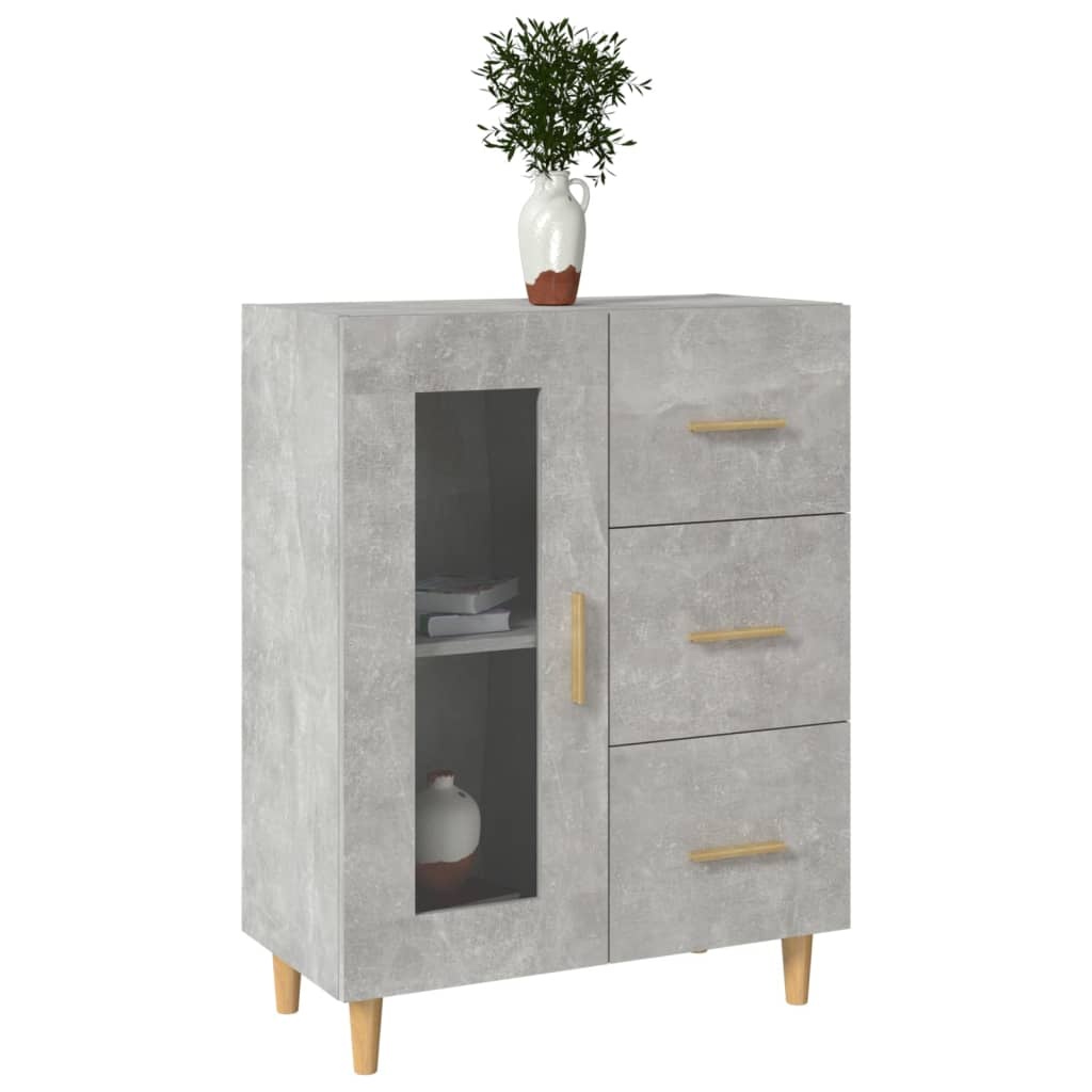 VidaXL Dressoir 69,5x34x90 cm bewerkt hout betongrijs