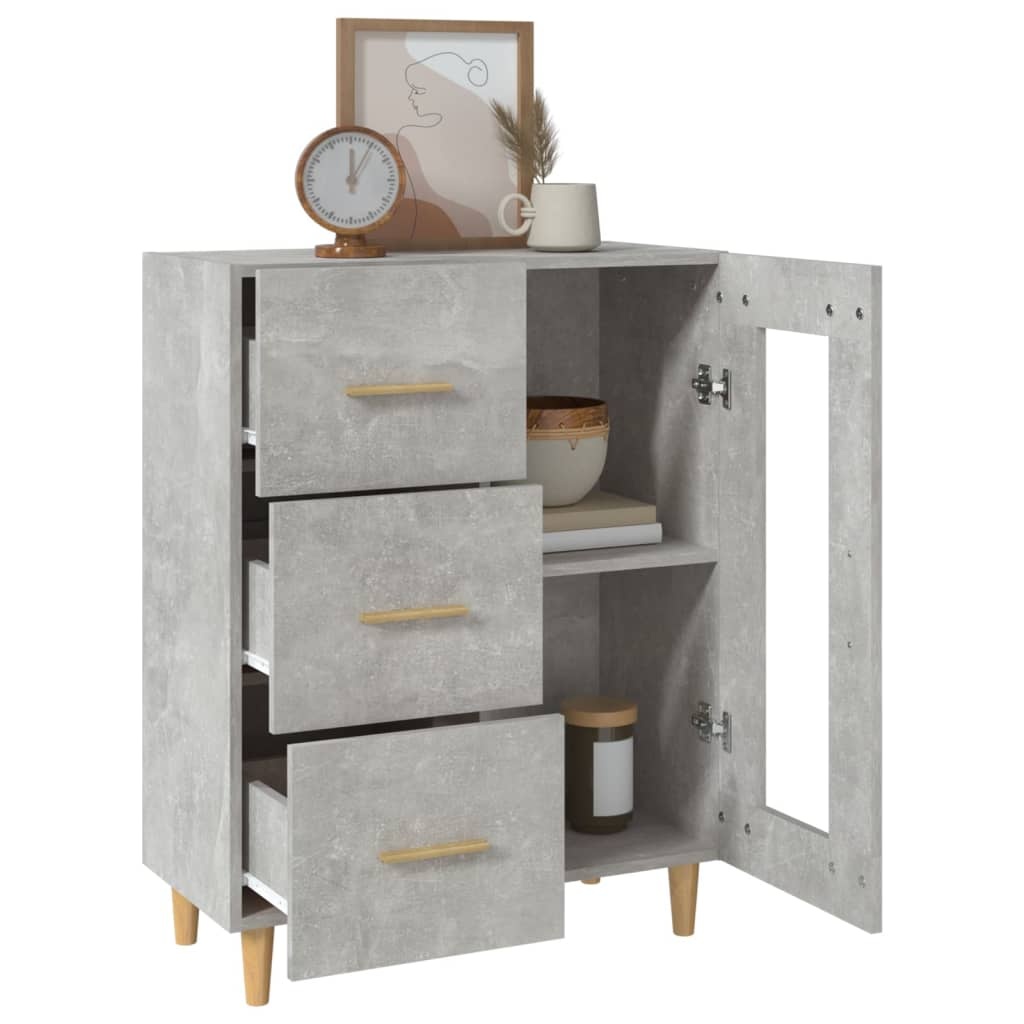 VidaXL Dressoir 69,5x34x90 cm bewerkt hout betongrijs