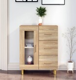 VidaXL Dressoir 69,5x34x90 cm bewerkt hout sonoma eikenkleurig