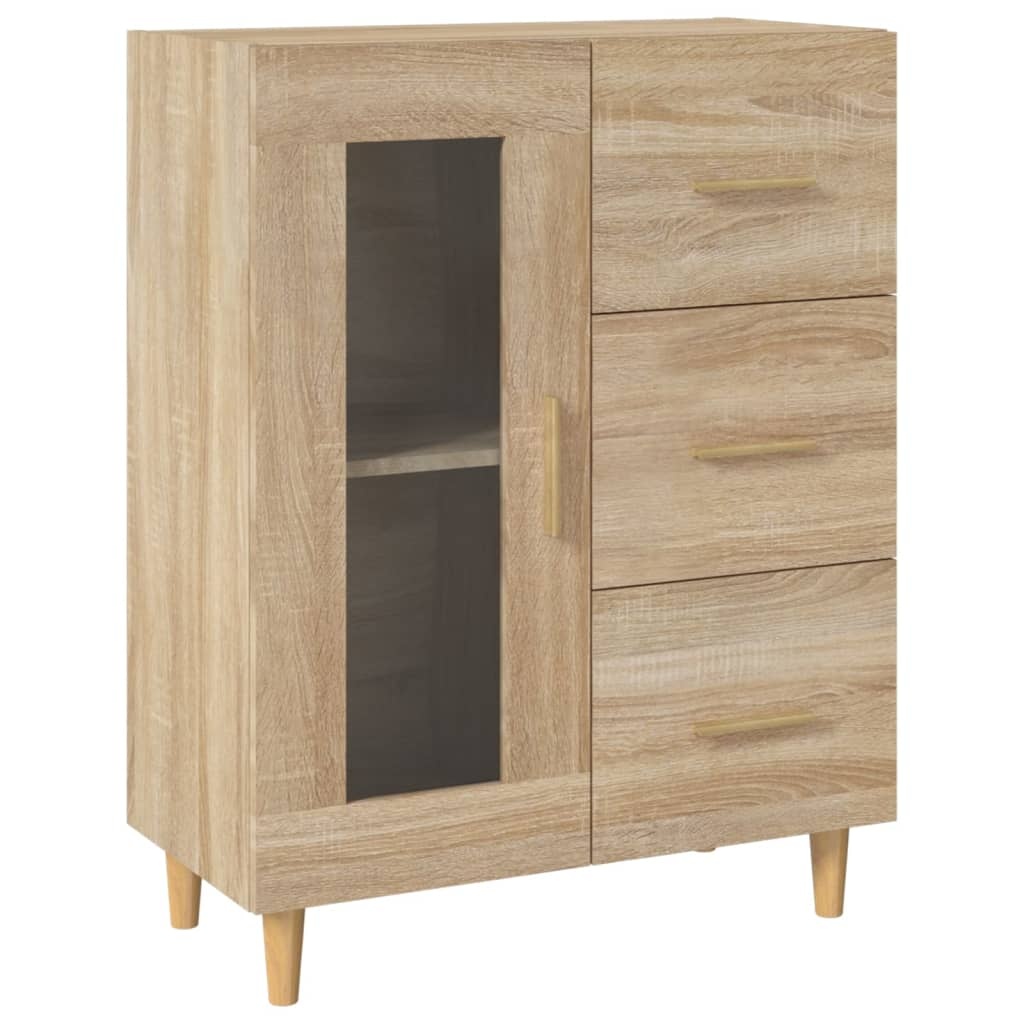 VidaXL Dressoir 69,5x34x90 cm bewerkt hout sonoma eikenkleurig