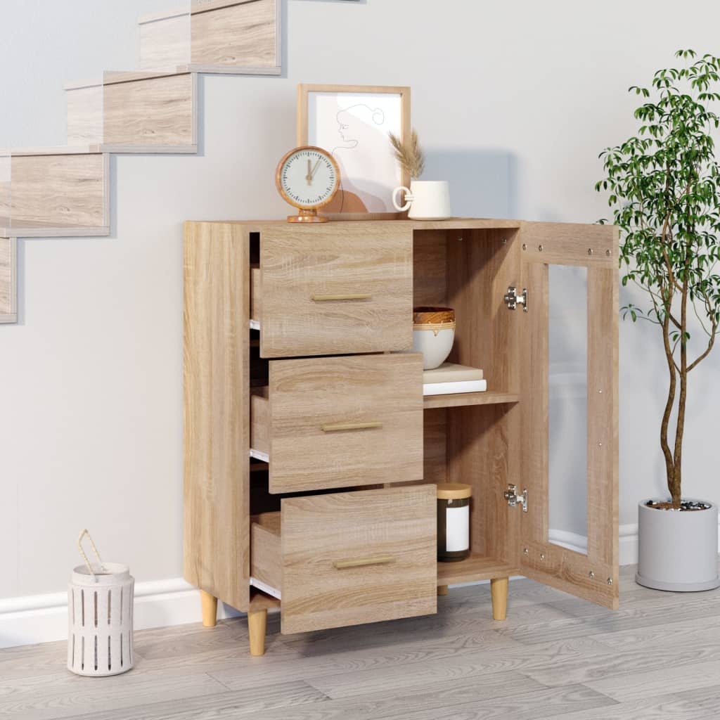 VidaXL Dressoir 69,5x34x90 cm bewerkt hout sonoma eikenkleurig
