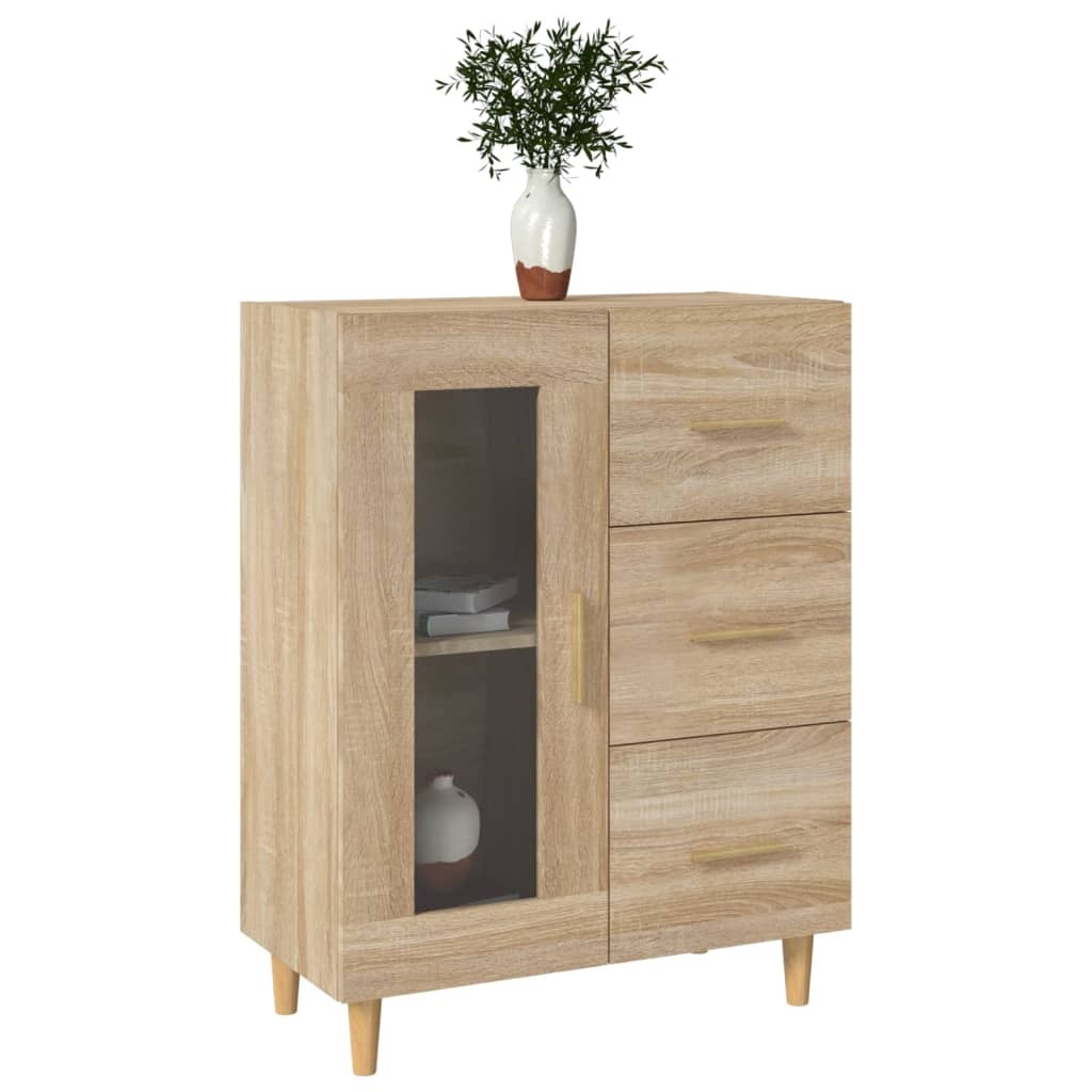 VidaXL Dressoir 69,5x34x90 cm bewerkt hout sonoma eikenkleurig