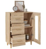 VidaXL Dressoir 69,5x34x90 cm bewerkt hout sonoma eikenkleurig