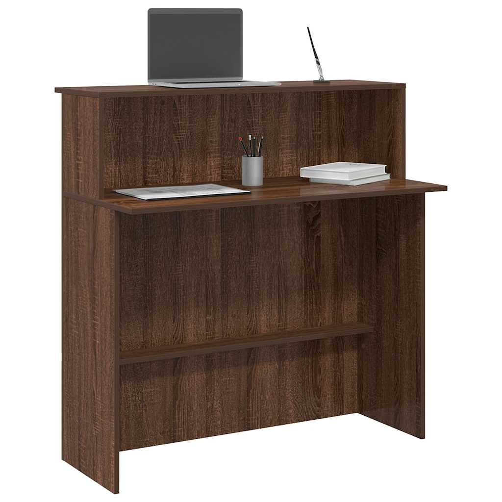 VidaXL Receptiebalie 100x50x103,5 cm bewerkt hout bruin eikenkleur