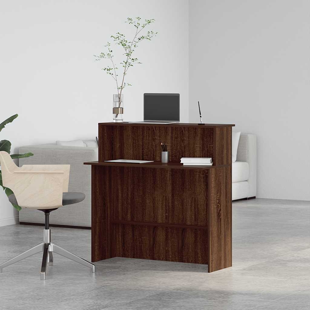 VidaXL Receptiebalie 100x50x103,5 cm bewerkt hout bruin eikenkleur
