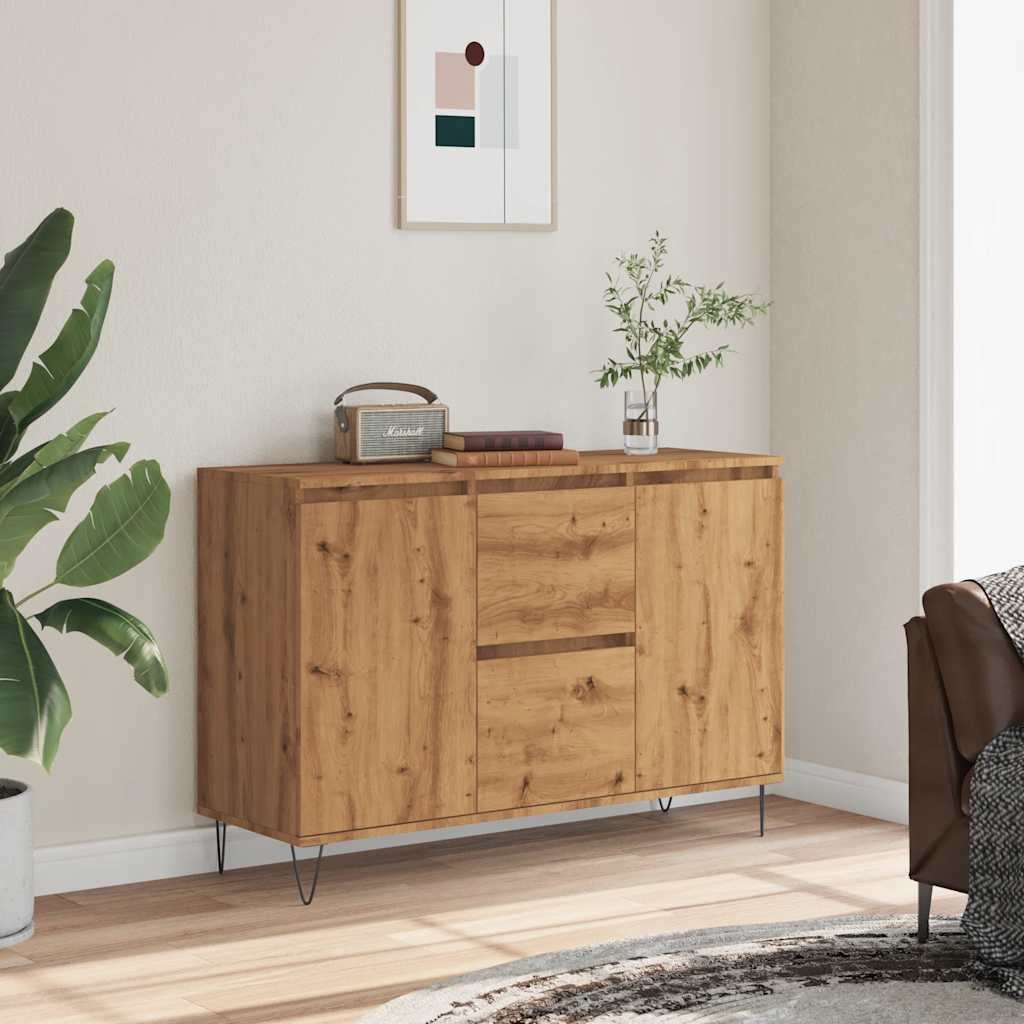 VidaXL Dressoir 104x35x70 cm bewerkt hout artisanaal eikenkleurig