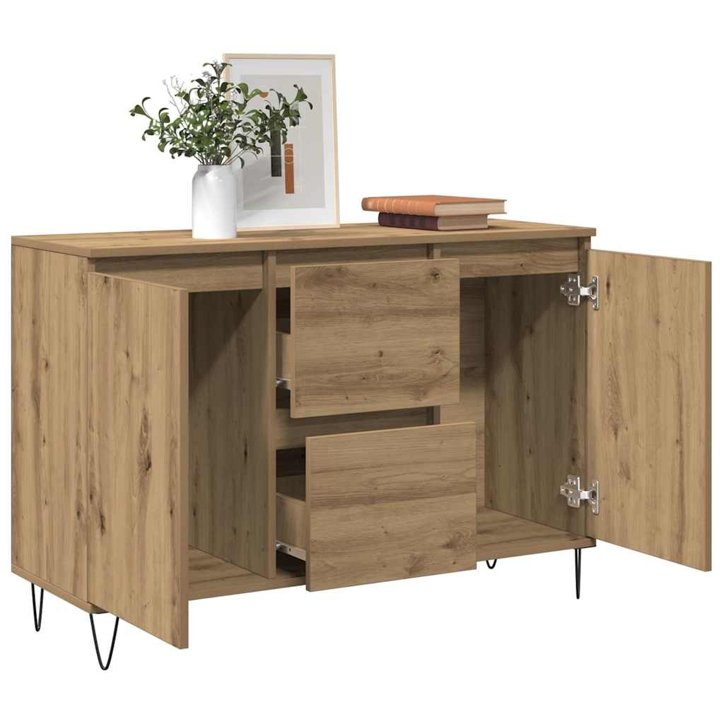 VidaXL Dressoir 104x35x70 cm bewerkt hout artisanaal eikenkleurig