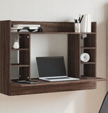 VidaXL Wandbureau 105x48x75 cm bewerkt hout bruin eikenkleurig
