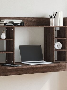 VidaXL Wandbureau 105x48x75 cm bewerkt hout bruin eikenkleurig
