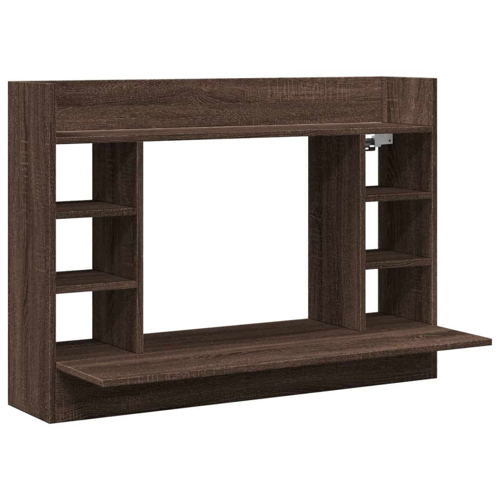VidaXL Wandbureau 105x48x75 cm bewerkt hout bruin eikenkleurig