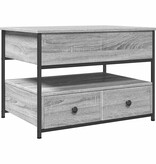VidaXL Salontafel 70x50x50 cm bewerkt hout en metaal grijs sonoma