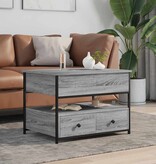 VidaXL Salontafel 70x50x50 cm bewerkt hout en metaal grijs sonoma
