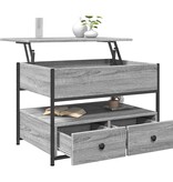 VidaXL Salontafel 70x50x50 cm bewerkt hout en metaal grijs sonoma