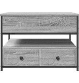 VidaXL Salontafel 70x50x50 cm bewerkt hout en metaal grijs sonoma