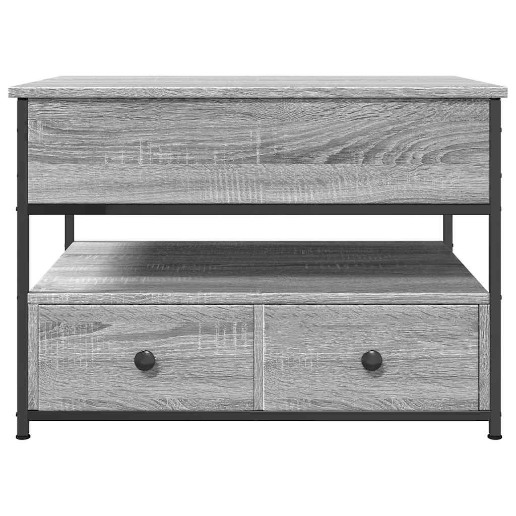 VidaXL Salontafel 70x50x50 cm bewerkt hout en metaal grijs sonoma