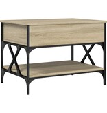 VidaXL Salontafel 70x50x50 cm bewerkt hout en metaal sonoma eikenkleur