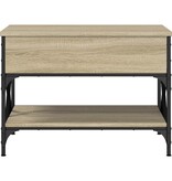 VidaXL Salontafel 70x50x50 cm bewerkt hout en metaal sonoma eikenkleur