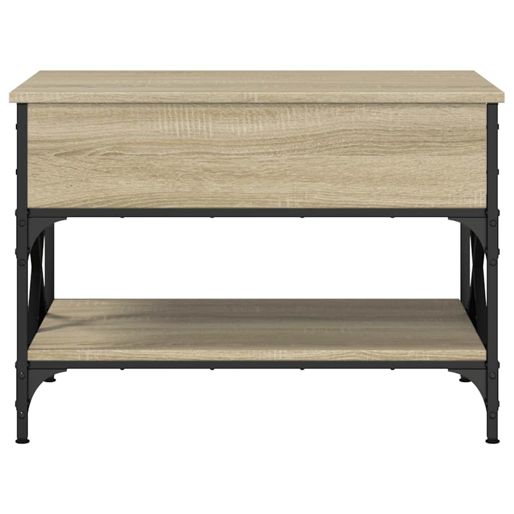 VidaXL Salontafel 70x50x50 cm bewerkt hout en metaal sonoma eikenkleur