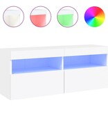 VidaXL Tv-wandmeubel met LED-verlichting 100x30x40 cm wit