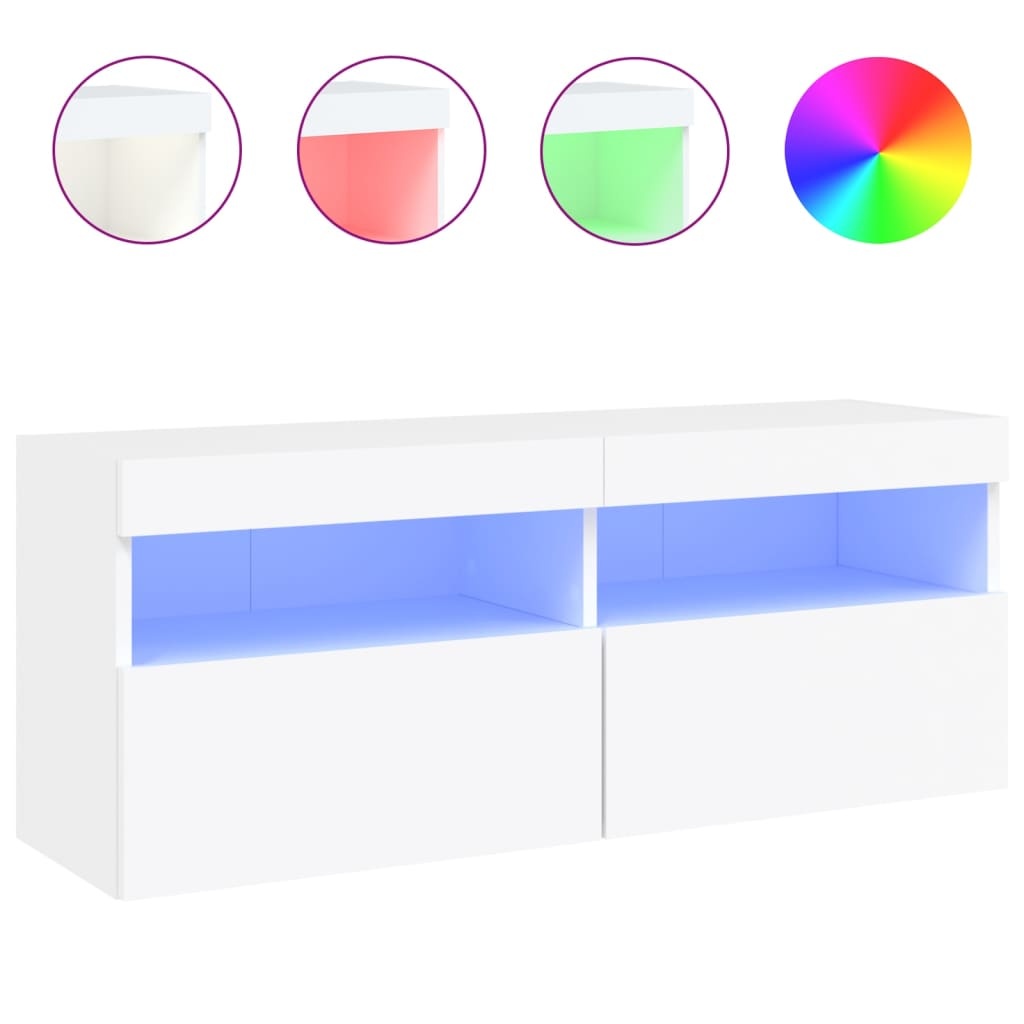 VidaXL Tv-wandmeubel met LED-verlichting 100x30x40 cm wit