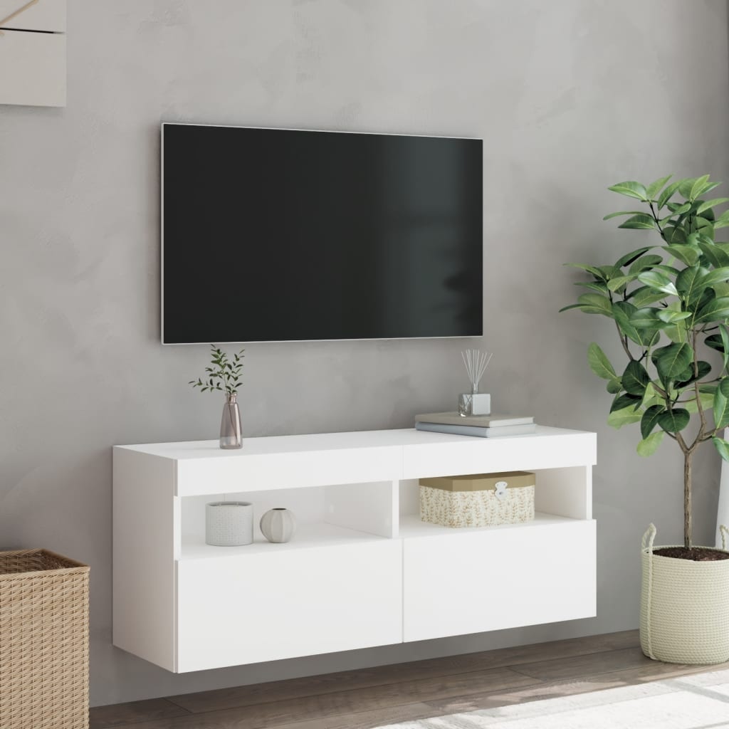 VidaXL Tv-wandmeubel met LED-verlichting 100x30x40 cm wit