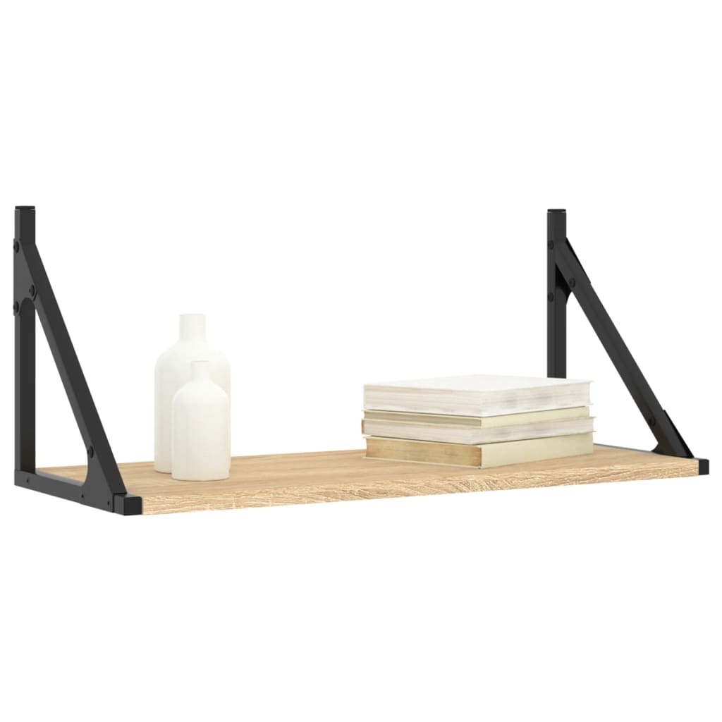 VidaXL Wandschappen 2 st 60x25x25,5 cm bewerkt hout sonoma eikenkleur