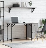 VidaXL Bureau 131x48x75 cm bewerkt hout grijs sonoma eikenkleurig