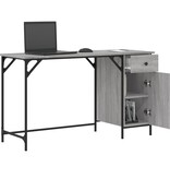 VidaXL Bureau 131x48x75 cm bewerkt hout grijs sonoma eikenkleurig