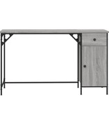 VidaXL Bureau 131x48x75 cm bewerkt hout grijs sonoma eikenkleurig