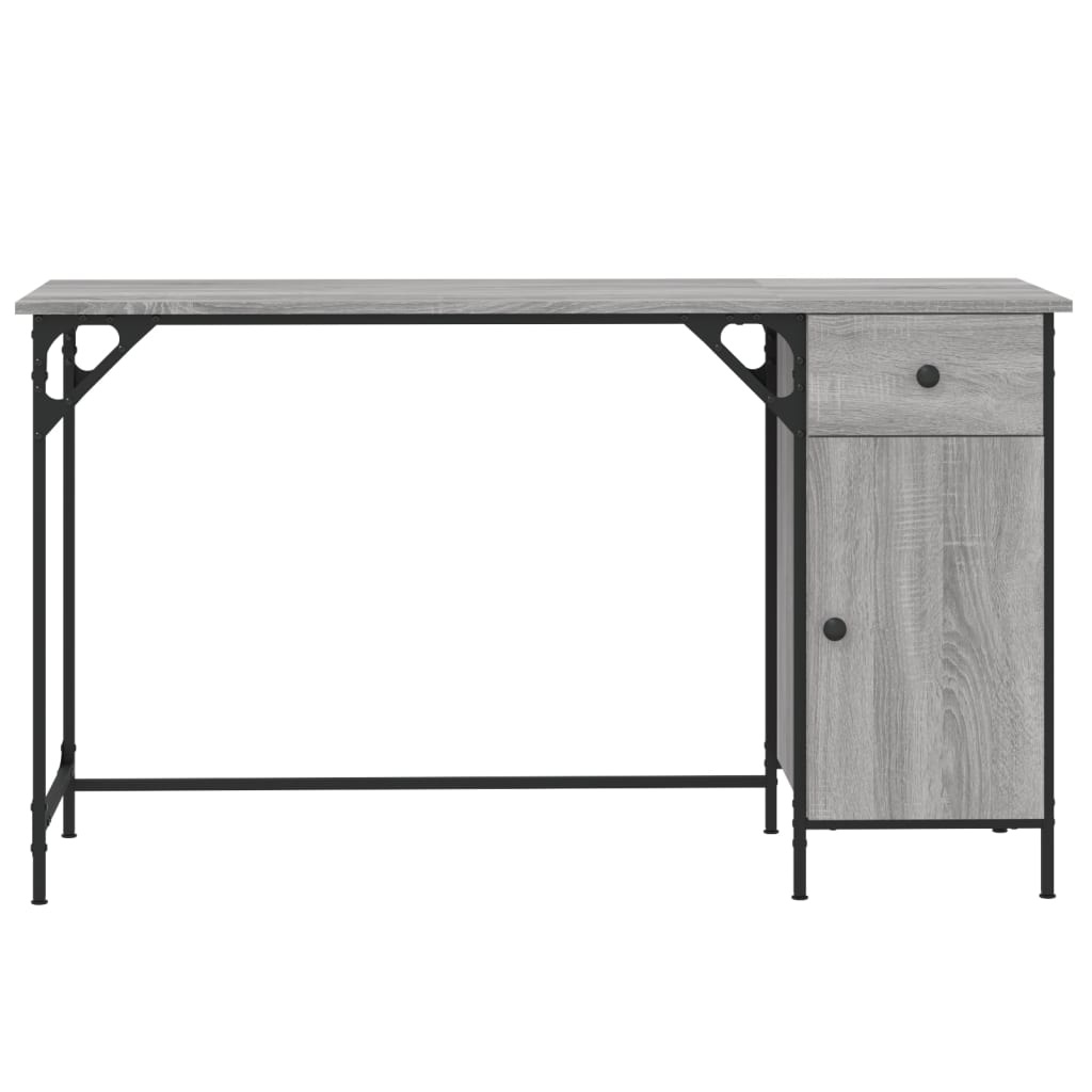 VidaXL Bureau 131x48x75 cm bewerkt hout grijs sonoma eikenkleurig