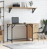 VidaXL Bureau 131x48x75 cm bewerkt hout sonoma eikenkleurig