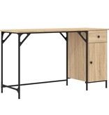 VidaXL Bureau 131x48x75 cm bewerkt hout sonoma eikenkleurig