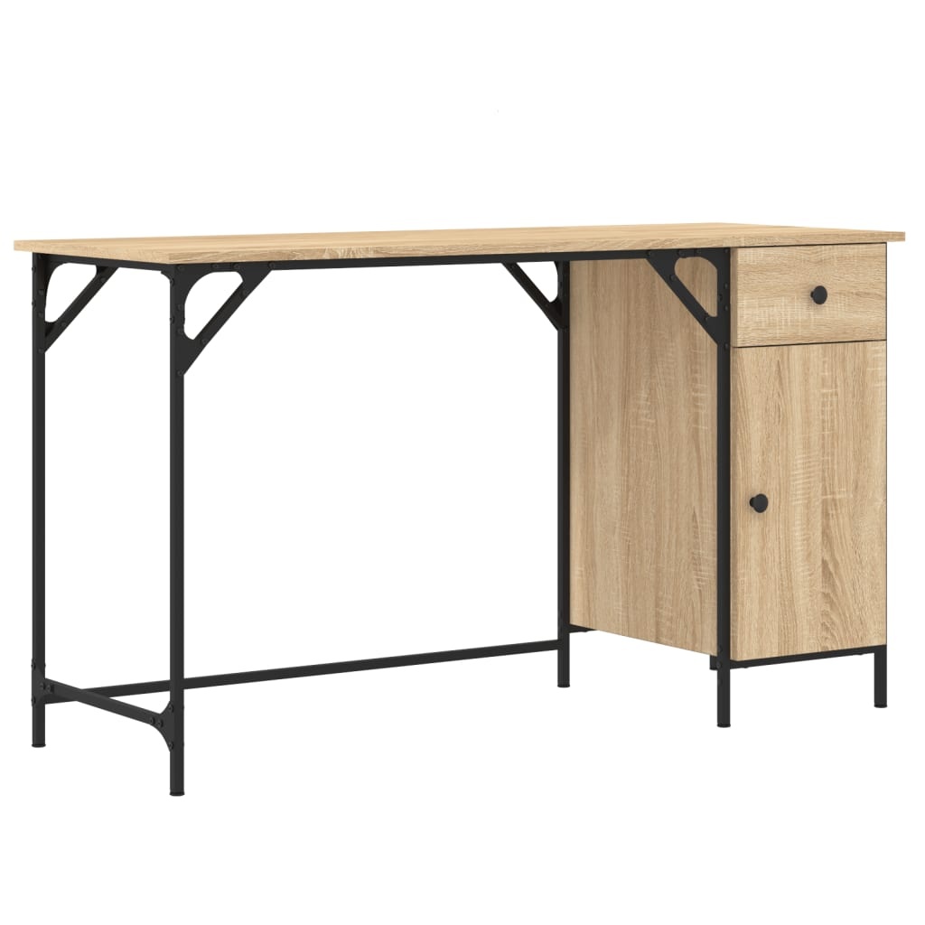 VidaXL Bureau 131x48x75 cm bewerkt hout sonoma eikenkleurig