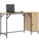 VidaXL Bureau 131x48x75 cm bewerkt hout sonoma eikenkleurig