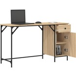 VidaXL Bureau 131x48x75 cm bewerkt hout sonoma eikenkleurig