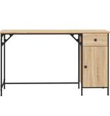 VidaXL Bureau 131x48x75 cm bewerkt hout sonoma eikenkleurig