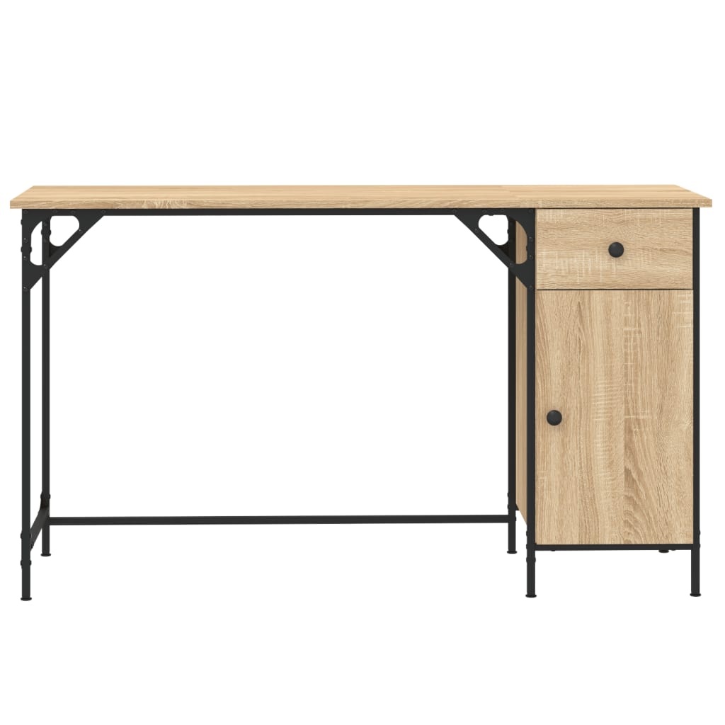 VidaXL Bureau 131x48x75 cm bewerkt hout sonoma eikenkleurig