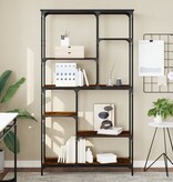 VidaXL Boekenrek 99x35,5x176 cm bewerkt hout en staal gerookt eiken