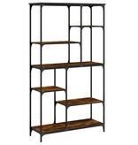 VidaXL Boekenrek 99x35,5x176 cm bewerkt hout en staal gerookt eiken