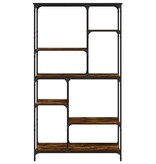 VidaXL Boekenrek 99x35,5x176 cm bewerkt hout en staal gerookt eiken