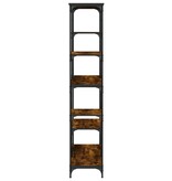 VidaXL Boekenrek 99x35,5x176 cm bewerkt hout en staal gerookt eiken