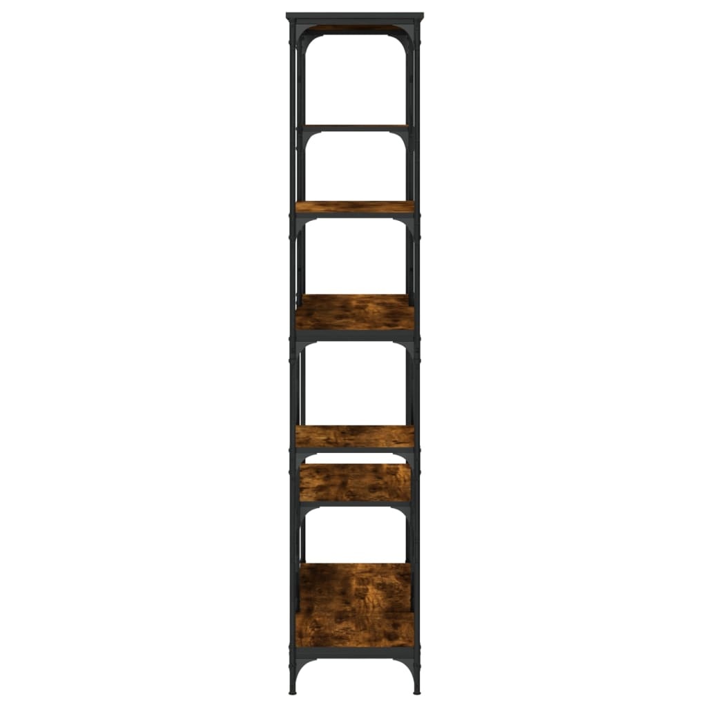 VidaXL Boekenrek 99x35,5x176 cm bewerkt hout en staal gerookt eiken
