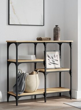 VidaXL Wandtafel 80x29x75 cm bewerkt hout sonoma eikenkleurig