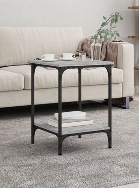 VidaXL Salontafel 40x40x55 cm bewerkt hout grijs sonoma eikenkleurig